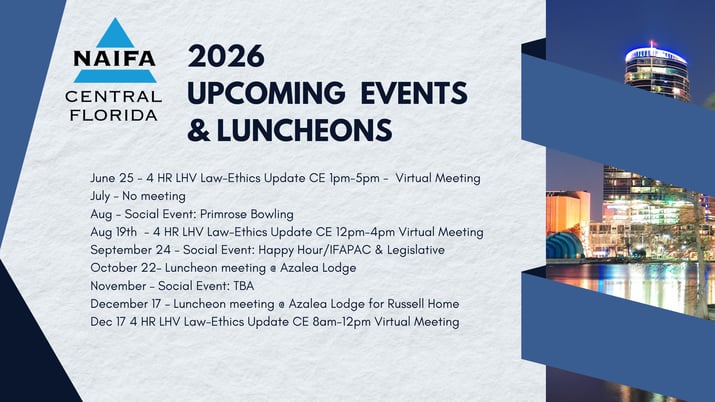NAIFA Upcoming Luncheon Dates NAIFA Upcoming Luncheon Dates